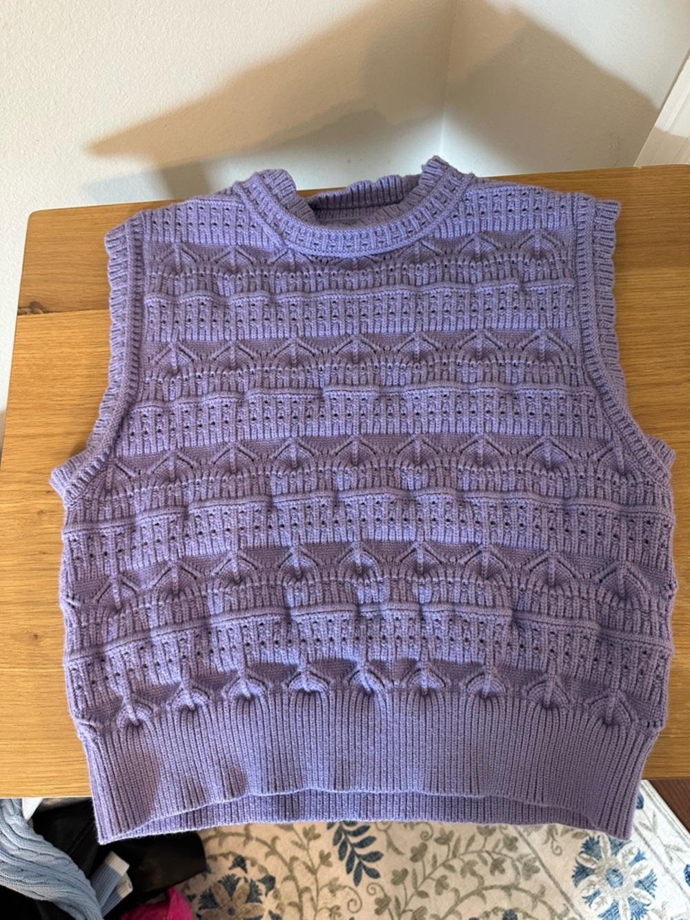 Lilac Knit Sleeveless Sweater Vest - Women